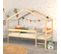 Lit Cabane Mi-hauteur 90x190 Sommier Inclus Penny - Bois