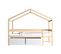 Lit Cabane Mika 90x190 + Sommier +2 Tiroirs + Matelas Iris  / Naturel et Blanc