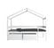 Lit Cabane Mika 90x190 + Sommier + 2 Tiroirs + Matelas Iris / Blanc