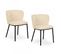 Lot De 2 Chaises Tissu Bouclettes Romy/ Beige