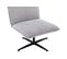 Fauteuil Lounge Pivotant En Tissu Gris Clair Avec Pied Central - Tanger