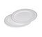 Lot De 6 Assiettes En Plastique Réutilisable "liseré" 23cm Blanc et Argent