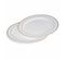 Lot De 6 Assiettes En Plastique Réutilisable "liseré" 23cm Blanc et Or