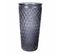 Vase Déco En Verre "relief Losange" 23cm Gris Foncé