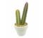 Plante Artificielle En Pot 1 Tige "cactus" 22cm Blanc