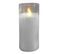 Bougie Ronde LED "verrine" 20cm Gris Clair