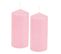 Lot De 2 Bougies Pilier "essentiel" 10cm Rose Clair