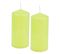 Lot De 2 Bougies Pilier "essentiel" 10cm Vert