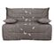 Banquette lit BZ BULTEX CALIFORNIA 2 tissu feuilles taupe