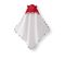 Serviette De Bain 80x80 Cm + Gant 15x21 Cm Blanc Et Rouge - 100% Coton