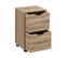 Meuble De Rangement Tour 2 Tiroirs Sur Roulettes Coloris Bois Naturel H. 56 Cm