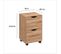 Meuble De Rangement Tour 2 Tiroirs Sur Roulettes Coloris Bois Naturel H. 56 Cm