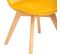 Chaise Pieds Bois Velours Jaune Ocre Uni Baya Atmosphera - Jaune Moutarde