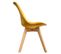 Chaise Pieds Bois Velours Jaune Ocre Uni Baya Atmosphera - Jaune Moutarde