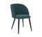 Chaise Fauteuil De Table En Velours Côtelé Vert Jade Et Pieds En Métal Noir