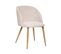 Chaise Fauteuil De Table En Velours Côtelé Beige Lin Et Pieds En Métal