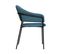 Chaise Fauteuil De Table En Velours Bleu Canard Et Pieds En Métal