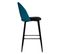 Tabouret Chaise De Bar Bicolore En Velours Bleu Canard Et Noir H 110 Cm