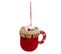 Sujet De Noël Déco "mug Chocolat" 10cm Rouge