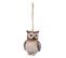 Sujet De Noël Hibou "marron Glacé" 7cm Naturel