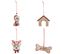 Lot De 4 Sujets De Noël "chien" 12cm Beige et Rouge