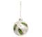 Boule De Noël Déco Houx "soir" 8cm Blanc et Vert