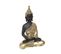 Statue Décorative Bouddha Assis En Résine Dorée H 34 Cm