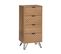 Meuble Chiffonnier 4 Tiroirs En Bois Et Métal H 106 Cm