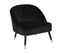 Fauteuil En Velours Noir Et Pieds Bicolore