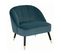 Fauteuil En Velours Bleu Canard Et Pieds Bicolore