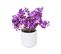 Plante Artificielle Violette Des Bois Pot En Céramique Blanche H 27 Cm