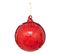 Déco Sapin De Noël Maxi Boule Striée En Verre D 14 Cm Rouge