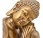 Statue Décorative Bouddha En Résine Dorée Motifs En Relief H 23 Cm