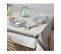 Lot De 2 Serviettes De Table En Coton Bicolore Beige Lin Et Blanc 40 X 40 Cm