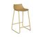 Tabouret De Bar Jaune Ocre Pieds En Métal H 82 Cm