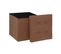 Pouf Et Coffre De Rangement En Bois Et Revêtement Marron 38 X 38 Cm