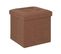 Pouf Et Coffre De Rangement En Bois Et Revêtement Marron 38 X 38 Cm