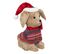 Déco De Noël Chiot Avec Pull Et Bonnet Multicolore 20 X 14 X H 43 Cm