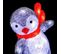 Pingouin Lumineux 40 LED Extérieur Sur Son Snowboard - Rouge