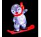 Pingouin Lumineux 40 LED Extérieur Sur Son Snowboard - Rouge