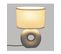 Lampe à Poser Gris Mat Pied En Céramique Et Abat-jour En Coton H 25 Cm