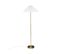 Lampadaire En Métal Doré Et Abat-jour En Coton Plissé H 150 Cm