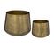 Lot De 2 Cache-pots En Métal Martelé Doré D 30 Et D 24 Cm