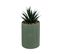 Plante Artificielle Pot En Céramique Vert Jade H 20 Cm