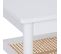 Meuble Console 2 Niveaux En Bois Blanc Et Cannage En Rotin H 80 Cm