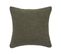 Coussin Décoratif En Fourrure Bouclette Vert Kaki et Ivoire 40 X 40 Cm