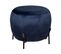 Pouf En Velours Bleu Et Pieds En Métal D 44 X H 35 Cm