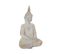 Statue Décorative Bouddha En Résine Blanc Chaud H 50 Cm