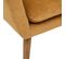 Fauteuil En Tissu Chenille Jaune Ocre Et Pieds En Bois