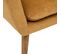 Fauteuil En Tissu Chenille Jaune Ocre Et Pieds En Bois